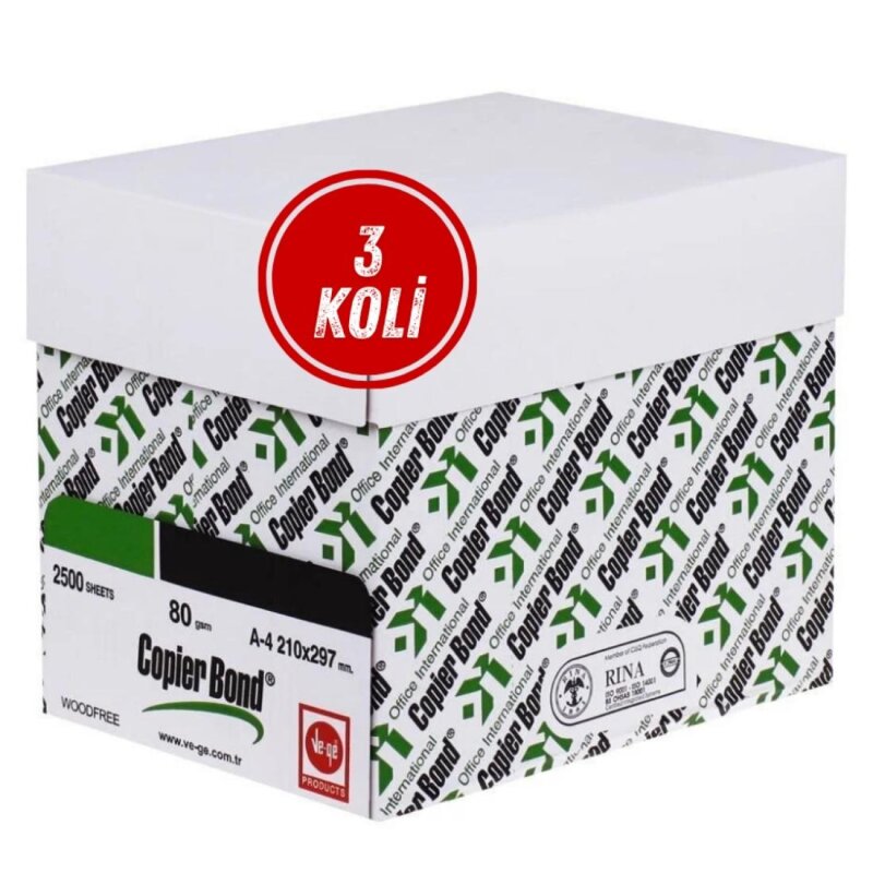 Copier Bond A4 Fotokopi Kağıdı 80 g 15 Paket (3 Koli) - 1