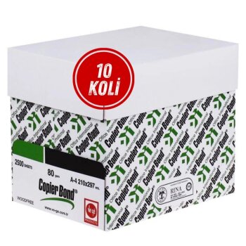 Copier Bond A4 Fotokopi Kağıdı 80 g 50 Paket (10 Koli)