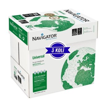 Navigator A4 Fotokopi Kağıdı 80 g 15 Paket (3 Koli)